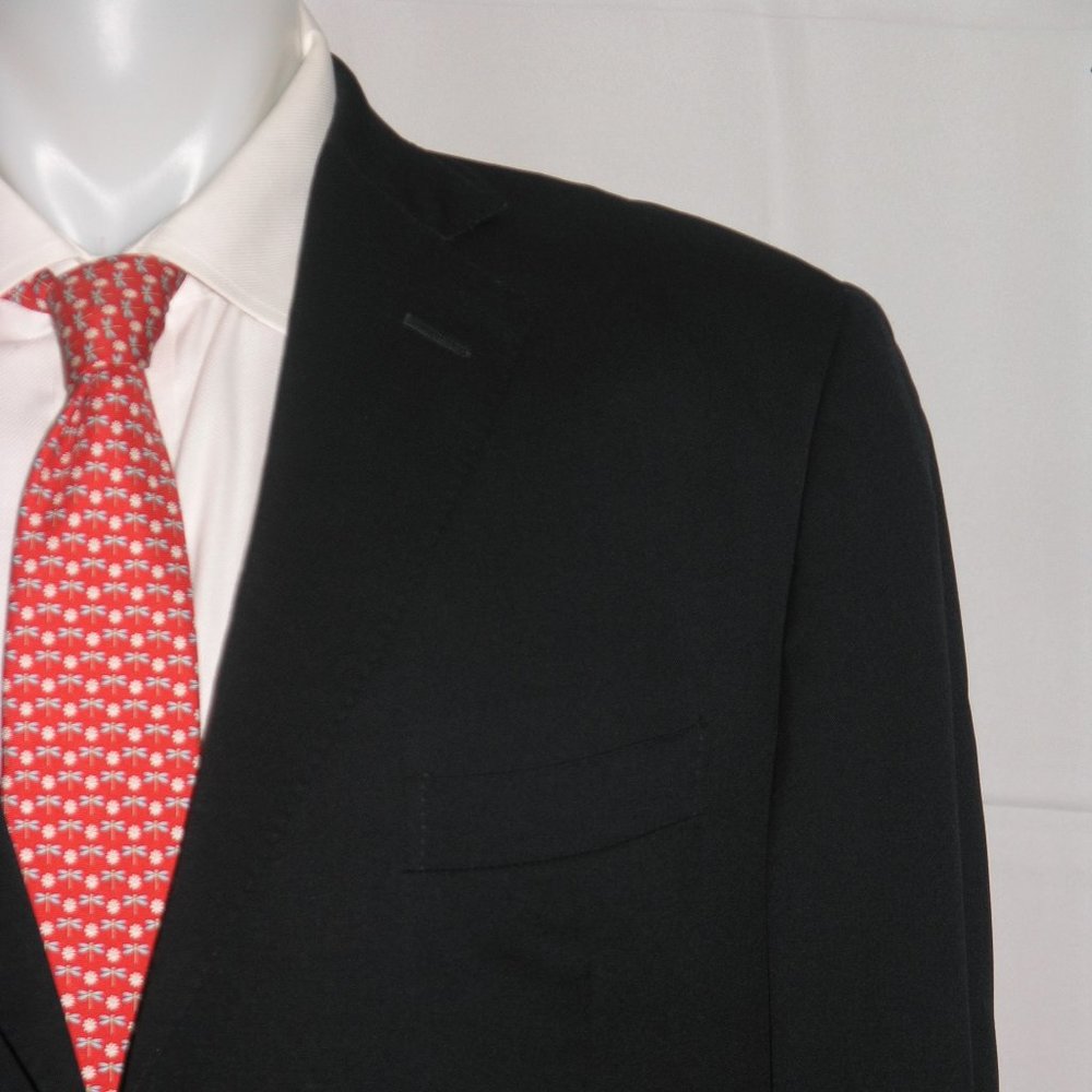 Ermenegildo Zegna Multiseason Rom Solid Navy Blue Three Button Suit Jacket 46R